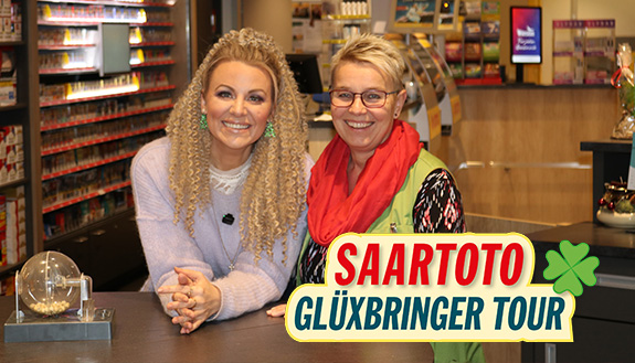 Lottomoderatorin Miriam Hannah auf Saartoto Glüxbringer Tour